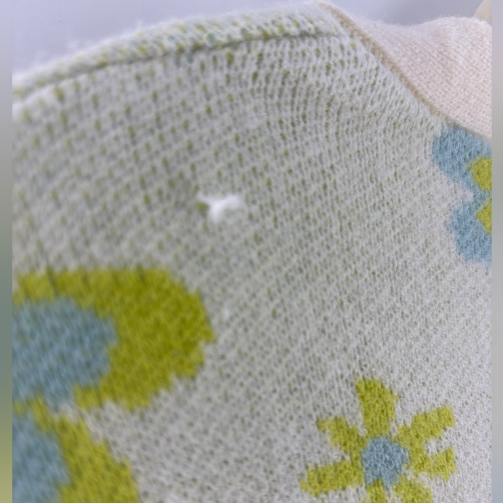 Witty Fox floral Green and Blue crop cardigan - Picture 3 of 7